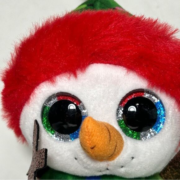 NWT TY Beanie Boos GARLAND the Christmas Tree Snowman Glitter Eyes - Picture 4 of 8